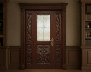Grand, Dark Wood Double Door