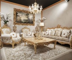 Opulent Baroque-Inspired Sofa Set - Grand European Luxury
